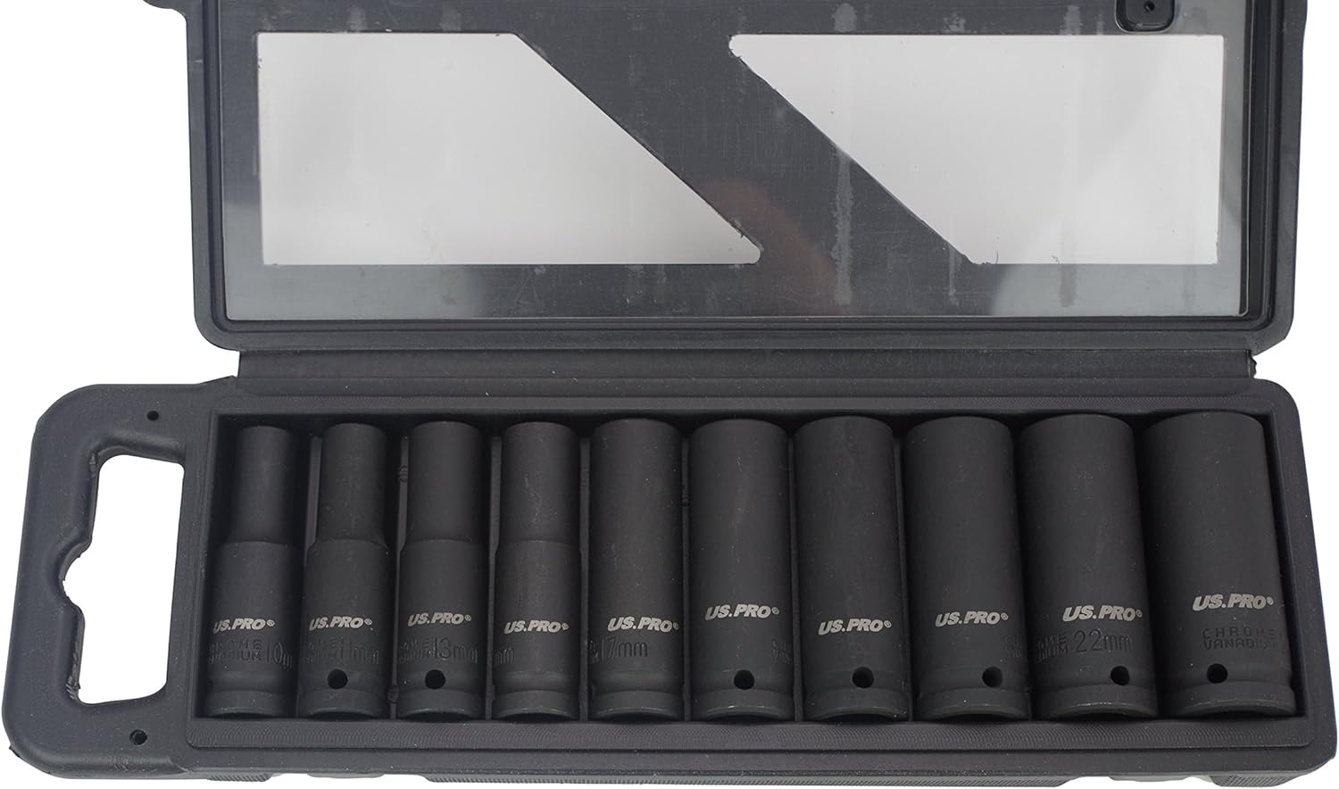 US PRO Impact Wrench, Nuts, 1/2 Drive 10-24 mm hexagon bit, 10 piece socket wrench set, Variety Pack - Image 4