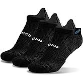 BRISIRA Coolmax Bamboo Viscose Compression Running Socks 3 Pairs Ankle Low Cut Athletic Anti Blister Cushioned Seamless