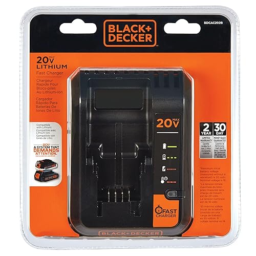 BLACK+DECKER 20V MAX Lithium Battery Charger, Amp (BDCAC202B) in