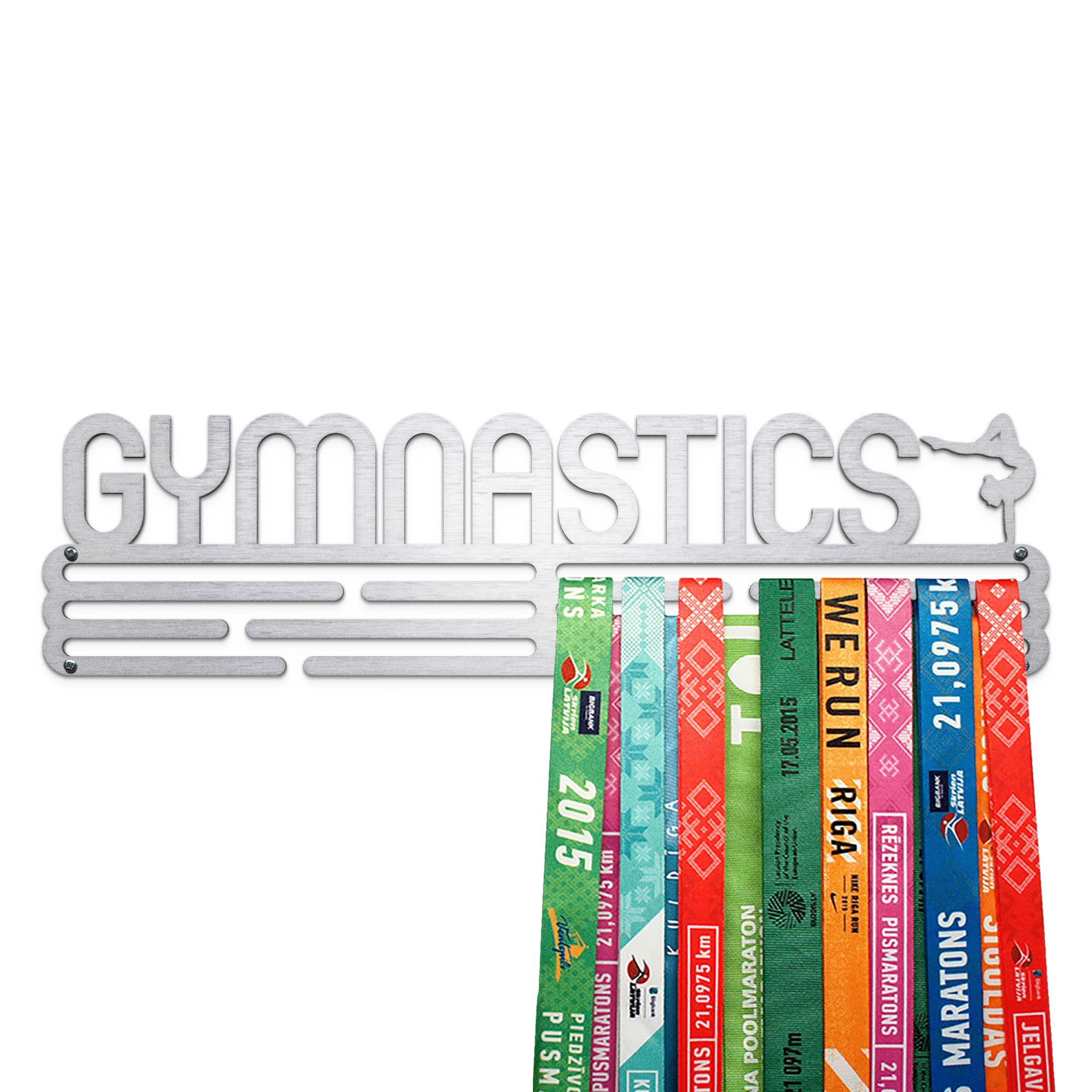 United Medals GYMNASTICS Sport Medal Hanger Display | Stainless Steel Medal holder | Awards display rack for up to 48 medals