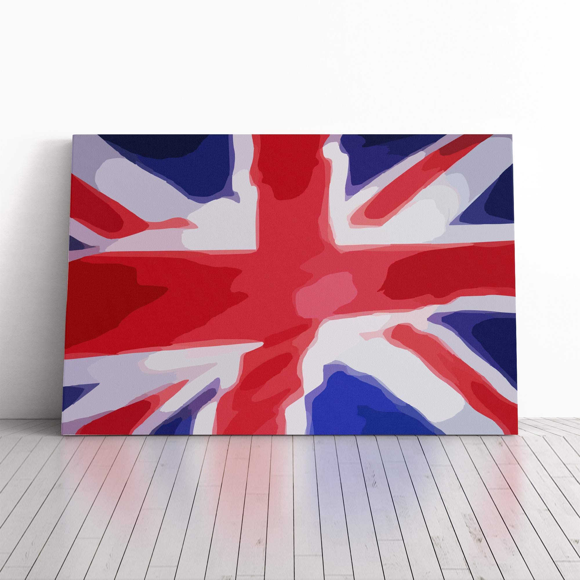 Union Jack British Flag (1) Canvas Print | Gallery Wrapped 30mm Frame Wall Art | 20x14 inches | Ready to Hang | Modern Flag Picture | Living Room Bedroom Lounge Office