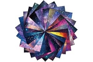 LONFLINESS 48pcs Galaxy Scrapbook Paper 12’’ x 12’’ Galaxy Outer Space Themed Pattern Scrapbooking Paper Pad Journaling Cardstock Starry Sky Decorative Paper for Wall Gift Wrapping DIY Card Photo Frame Album