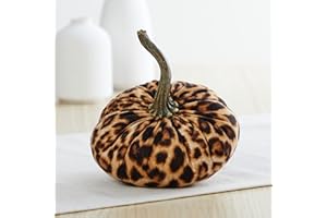 YOUR HEART'S CONTENT Leopard Print Small Pumpkin, Safari Nursery Decor, Cheetah Pumpkin Bowl Fillers Black and Gold Animal Print Decor, Aesthetic Bookshelf (Leopard)