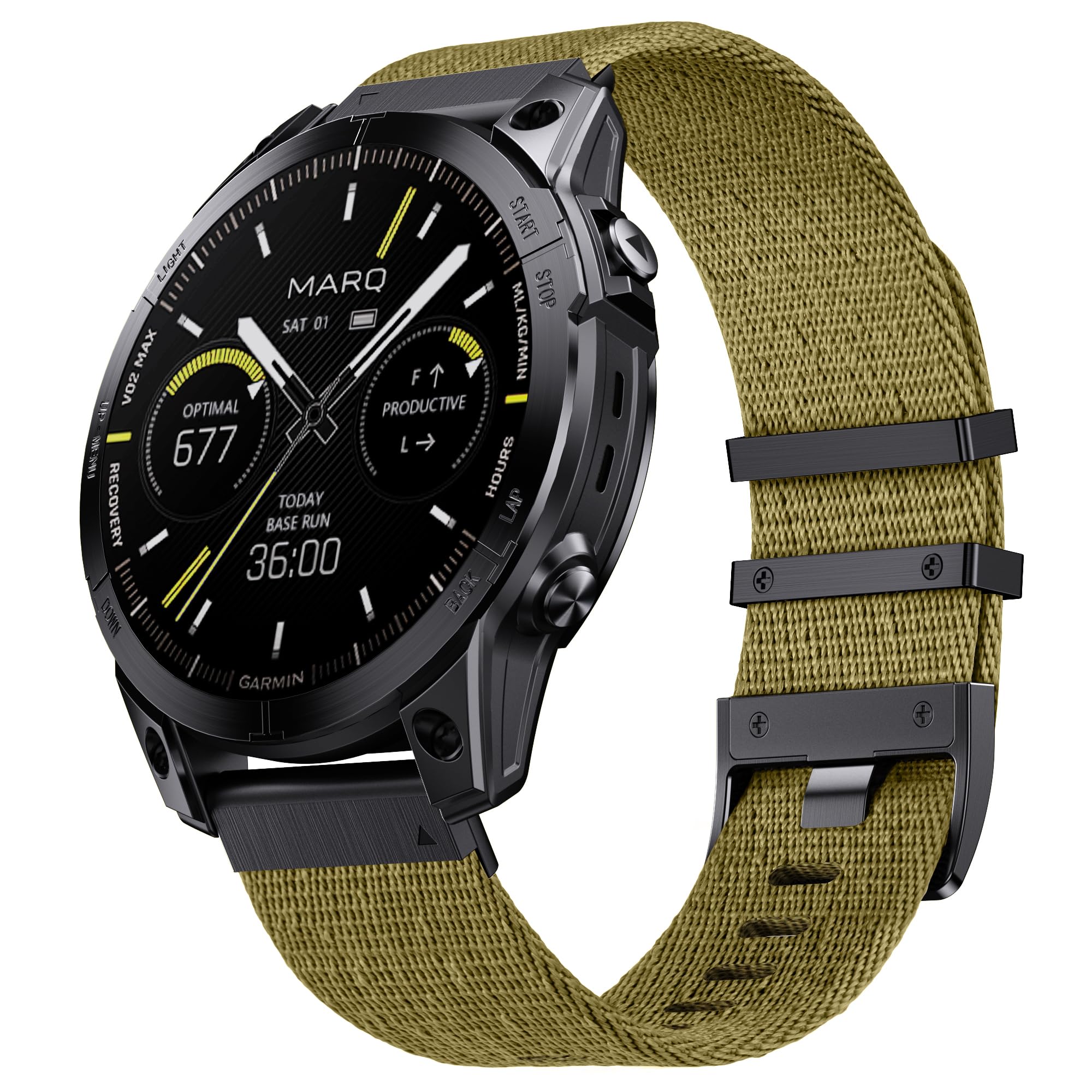 Watch Strap for Fenix 6X Pro/6X/7X Pro/7X/5X Plus/5X/3/3HR, Quickfit 26 Nylon Watch Strap for Descent MK1/2/2i/3/3i/Tactix, for Garmin Enduro/Enduro 2, Epix 51MM, Quatix 7X/7X Pro — image 1