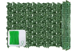 GEIGUIWA 120x40inch Artificial Ivy Privacy Fence Wall Screen, Faux Greenery Backdrop Ivy Vine Leaf Hedges Fence Panels for Patio, Balcony, Garden, Backyard Indoor Outdoor Decor