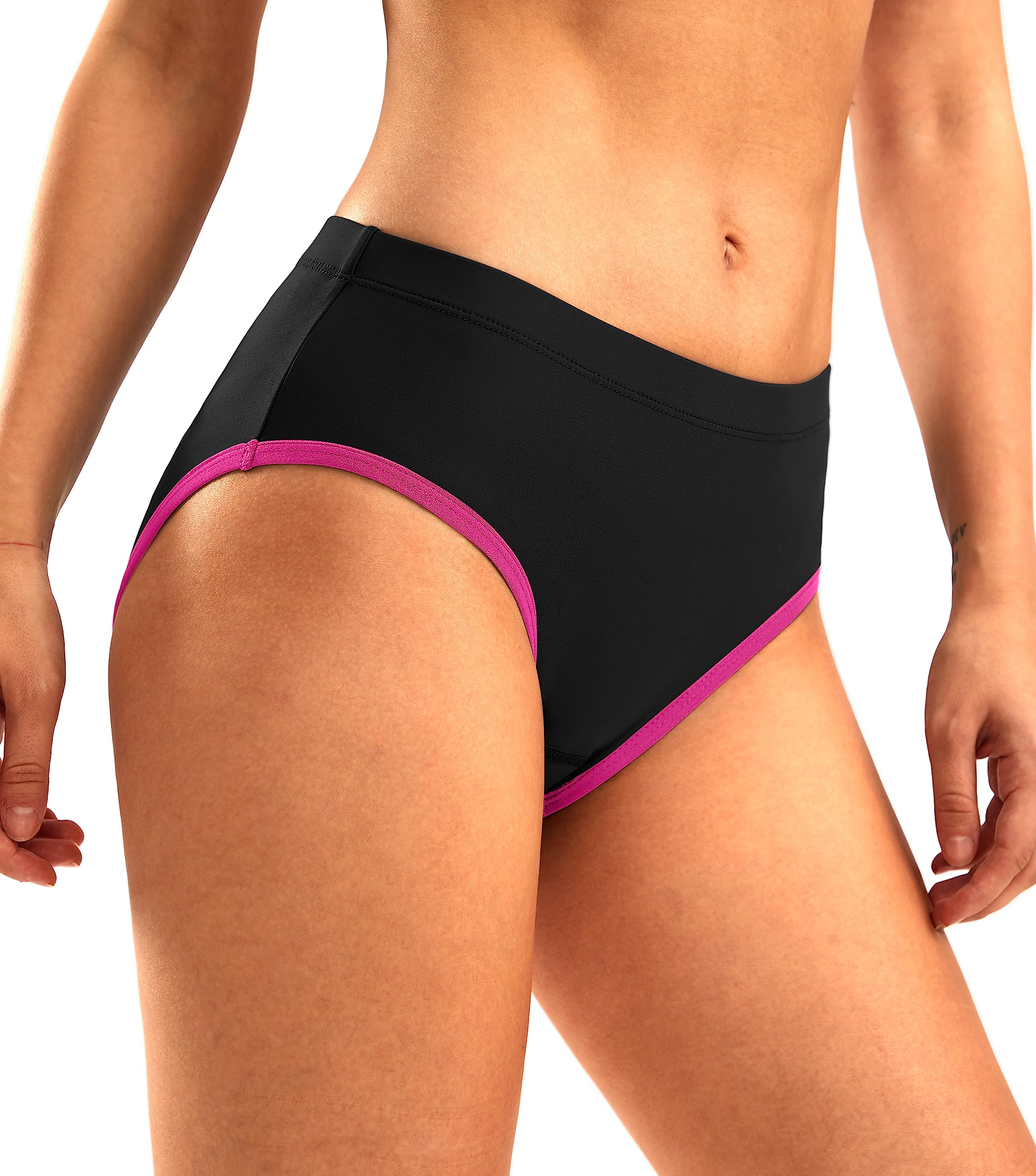 Photo 1 of Women's 4D Padded Bike Underwear Cycling Bicycle Shorts Mountain Biking Riding Briefs Biker Cycle Spin Undershorts Padding Motorcycle Gear for Women(Black/Rosy,S)