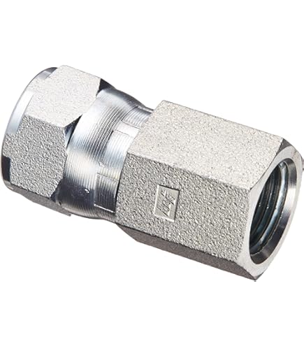 thumbnail image 2 of 2-Pack 6506-04-04 Hydraulic Adapter Fittings - 1/4" Female NPT To 1/4" Female JIC 37° Swivel 2 of 11