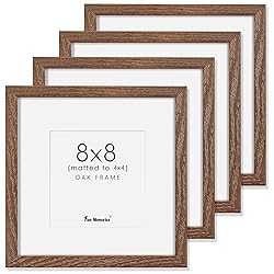 Rustic Wood 8x8 Picture Frame, Solid Oak Wood Frame
