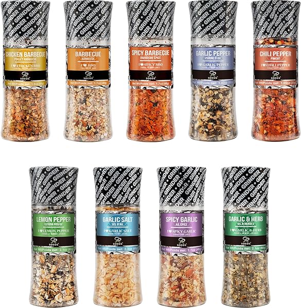 SOEOS SPICE SEASONING SET OF 9 WITH INTEGRATED...