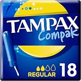Tampax Compak Tampons Super Plus With Applicator, 18 Pack, Leak Protection view 1