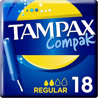 Tampax Compak Tampons Super Plus With Applicator, 18 Pack, Leak Protection