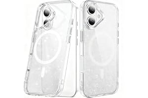 COTDINFOR Phone Case for iPhone 17 Case Glitter [Compatible with Magsafe] Anti-Yellowing, Cute Sparkly for Women Girls Clear 