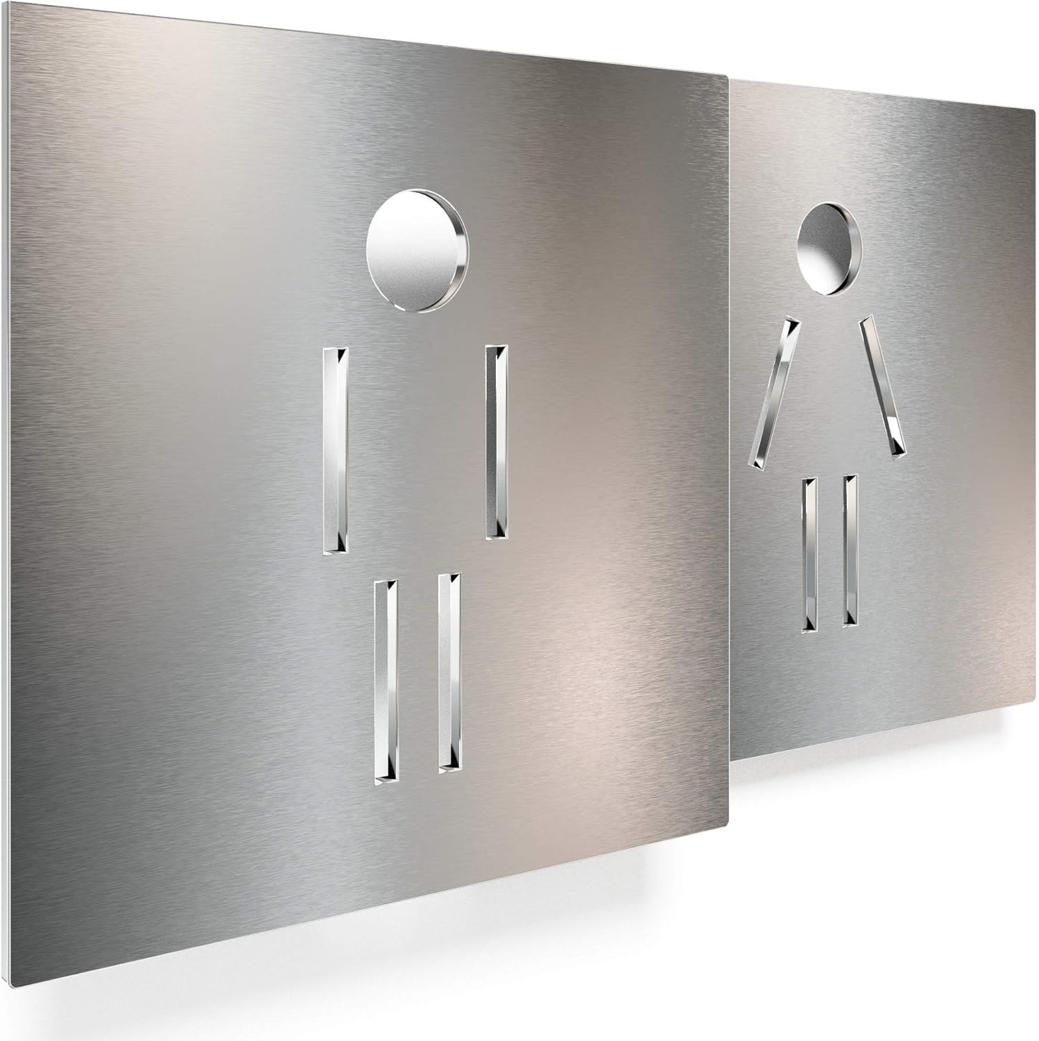 INOXSIGN Design Line 05 Toilet Signs Self-Adhesive Stainless Steel Toilet Signs Tool Installation Elegant and Elegant Made in Germany