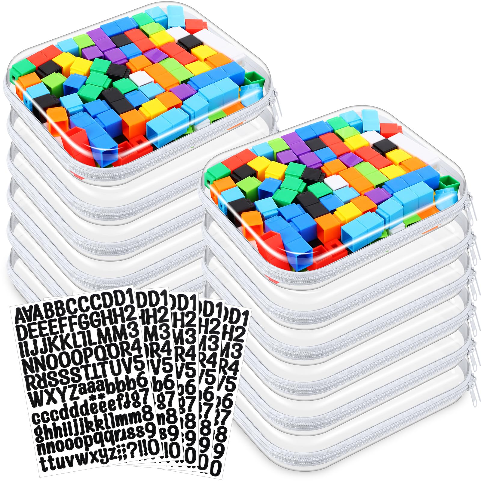 Qiyaz 12 Pcs Clear Hard Zipper Case Plastic Zipper Pouch with 5 Sheets ...