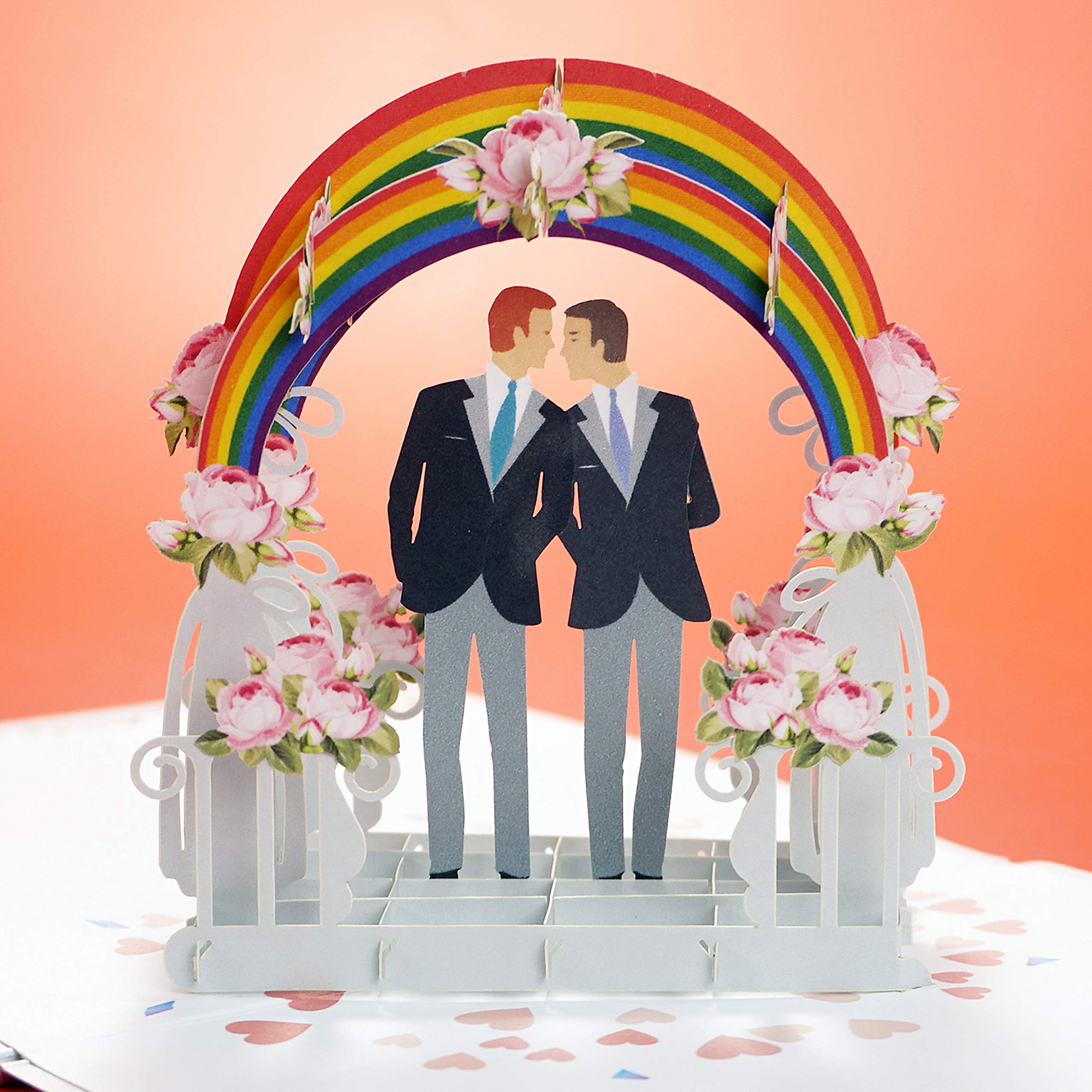 CUTPOPUP LGBT Wedding Card, Anniversary Pop Up (LGBT Gay Wedding Couple) UK