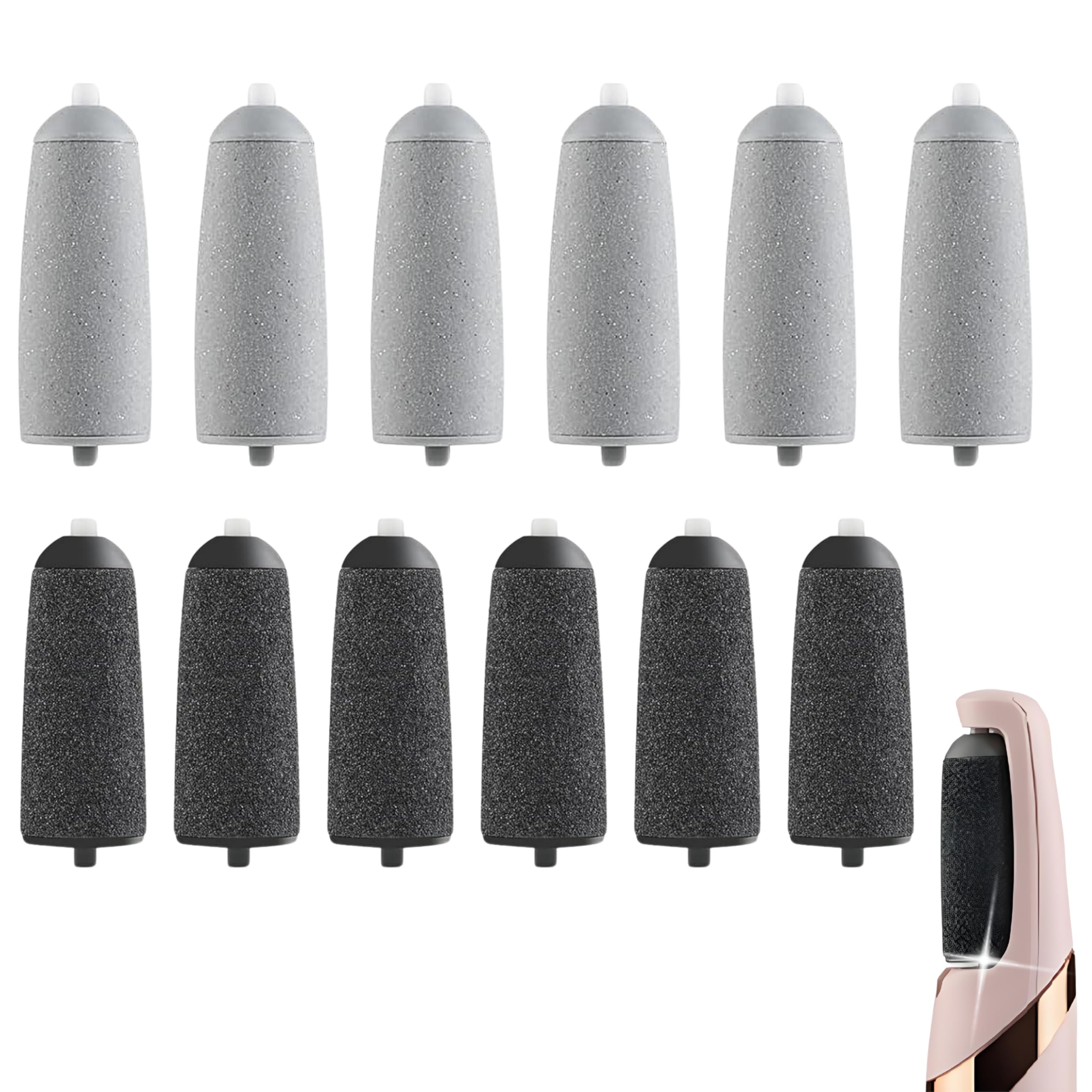 Photo 1 of 12 Pack Pedicures Replacement Heads Compatible with Finishing Touch Flawless Pedi Eelectric Tool Foot File Callus Remover Rollers Refills for Flawless Pedi (6 Coarse & 6 Fine)