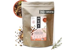 Numi Organic Rooibos Chai Tea, 16 Ounce Pouch, Loose Leaf Herbal Tea, Brews 200 Cups, Caffeine Free (Packaging May Vary)