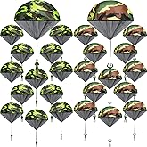60 Pcs Army Camo Parachute Toys Hand Throwing Camo Parachute Men Toy Plastic Soldiers Army Toy Parachute Army Action Figures Hand Throw Outdoor Flying Gifts for Boys Girls Outdoor Party Game, 2 Styles