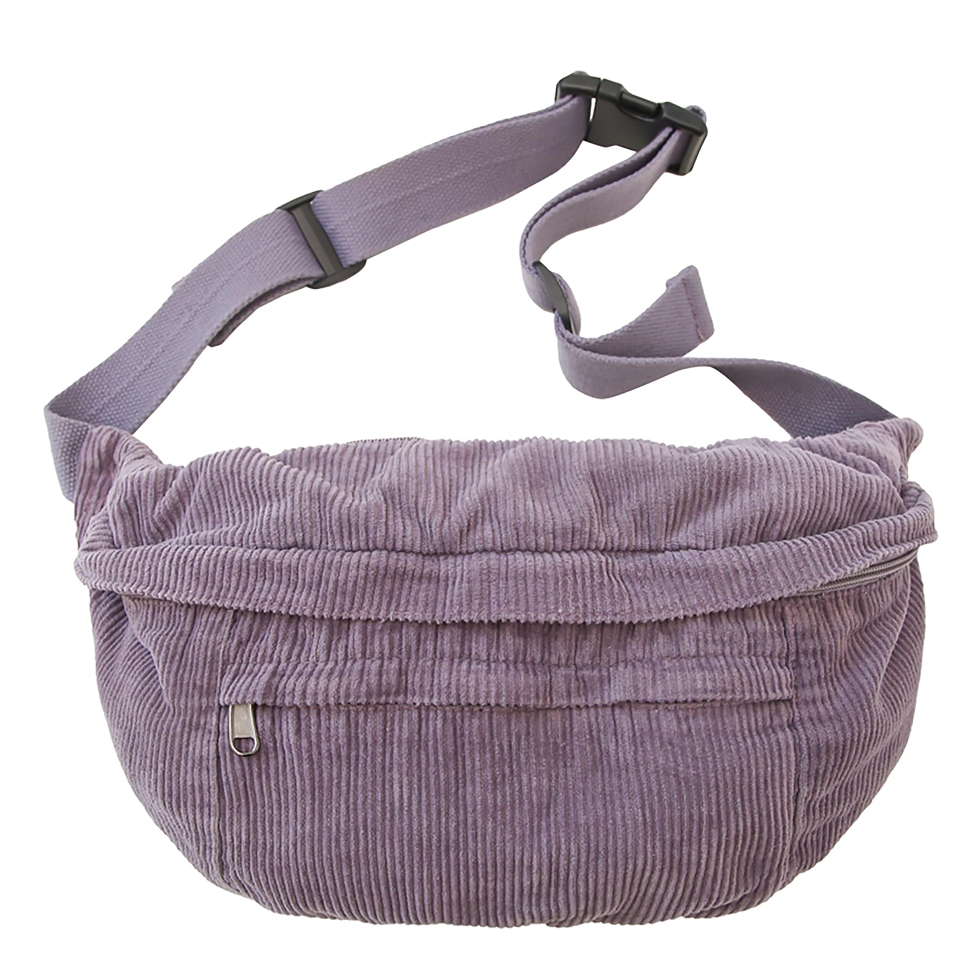 Photo 1 of Micmores Crossbody Bags for Women Men Corduroy Fanny Pack Oversize Shoulder Purse Cute Belt Bum Sling Bag for Travel Running (Purple)