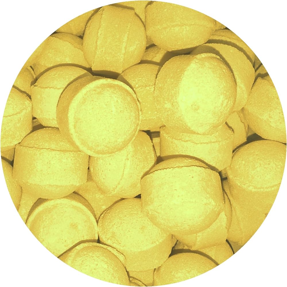 Bath Bubble & Beyond 1kg Lemon Scented Bath Marbles Fizzers Mini Bombs ~100