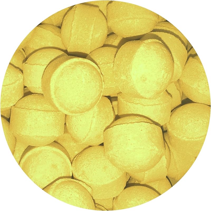 Bath Bubble & Beyond 1kg Lemon Scented Bath Marbles Fizzers Mini Bombs ~100