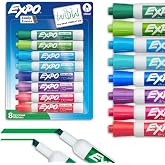 EXPO Dry Erase Markers, Low Odor Ink, Assorted Colors, Chisel Tip, 8 Count - Whiteboard, Calendar, Organization, Essential Supplies for Office, School, Classroom, Teachers