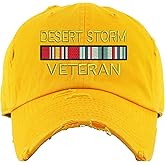 ALLNTRENDS Dad Hat Desert Storm Veteran Embroidered Cotton Military Distressed Cap