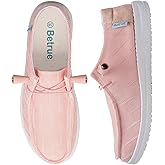 Betrue Women's Lightweight Boat Shoes, Casual Loafers, Slip On Deck Shoes, Breathable Canvas Sneakers