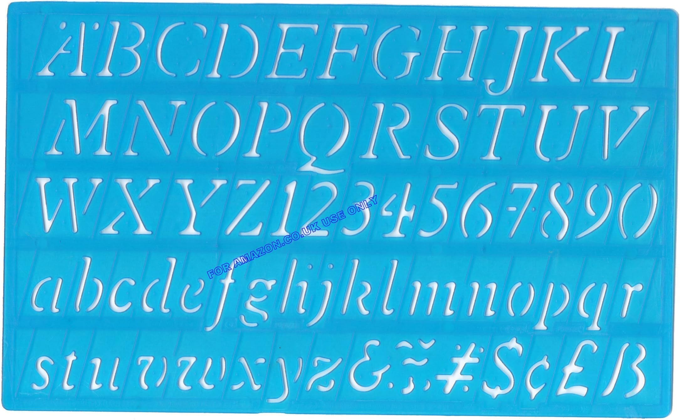 Italic Stencil Lettering, Numbers and Symbols 20mm