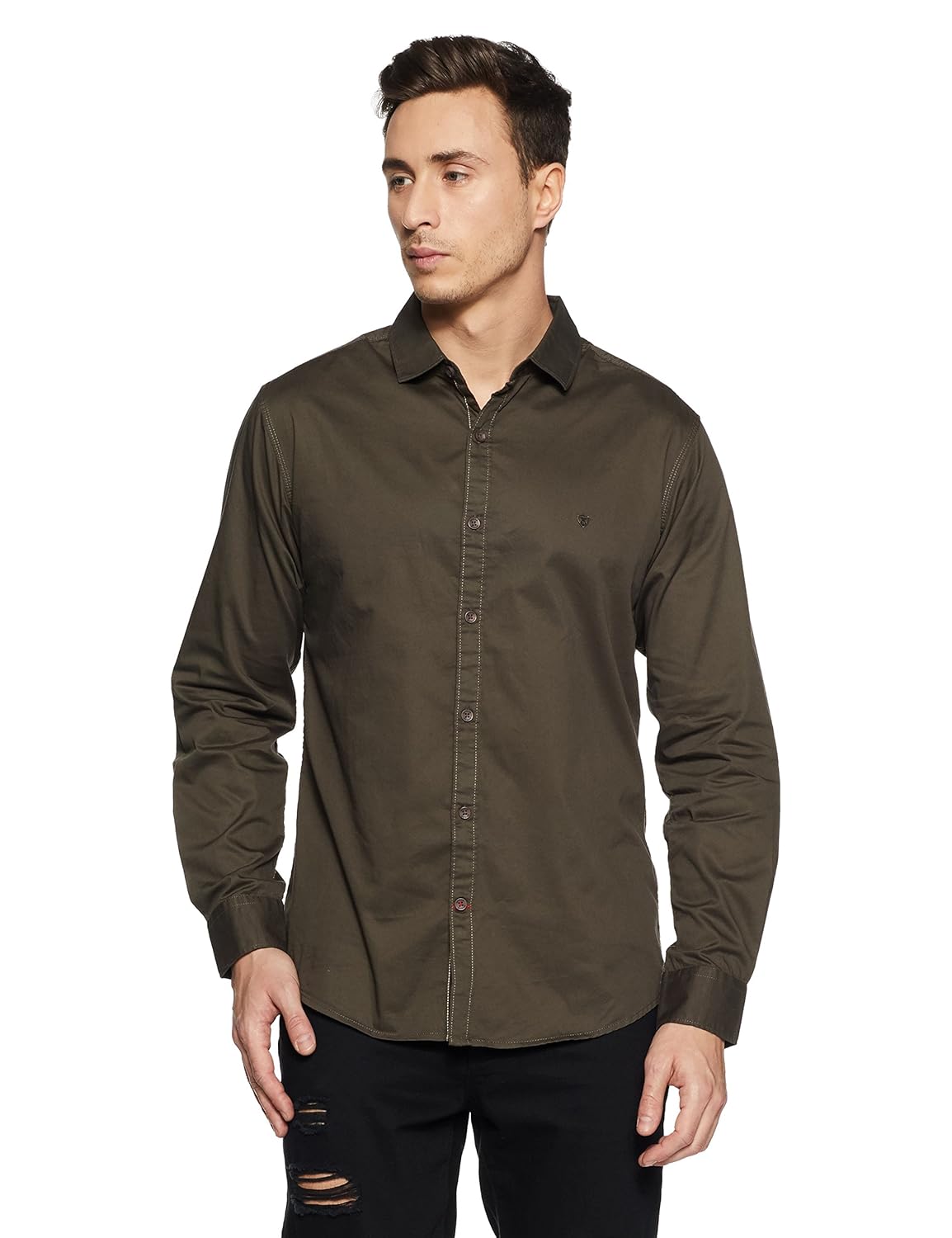 spykar men's checkered slim fit casual shirt