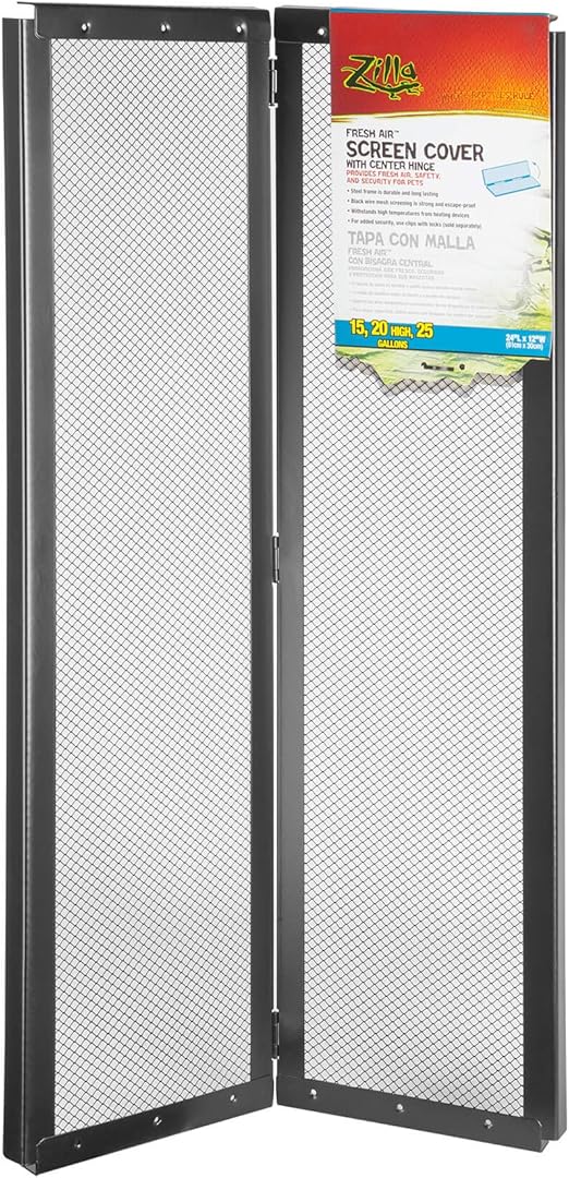 Zilla Screen Cover with Center Hinge for Reptiles, 24" x