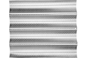 Baking Pan, Stainless Steel Baguette Pan, for Bread Loaves Baking(Four Slots)