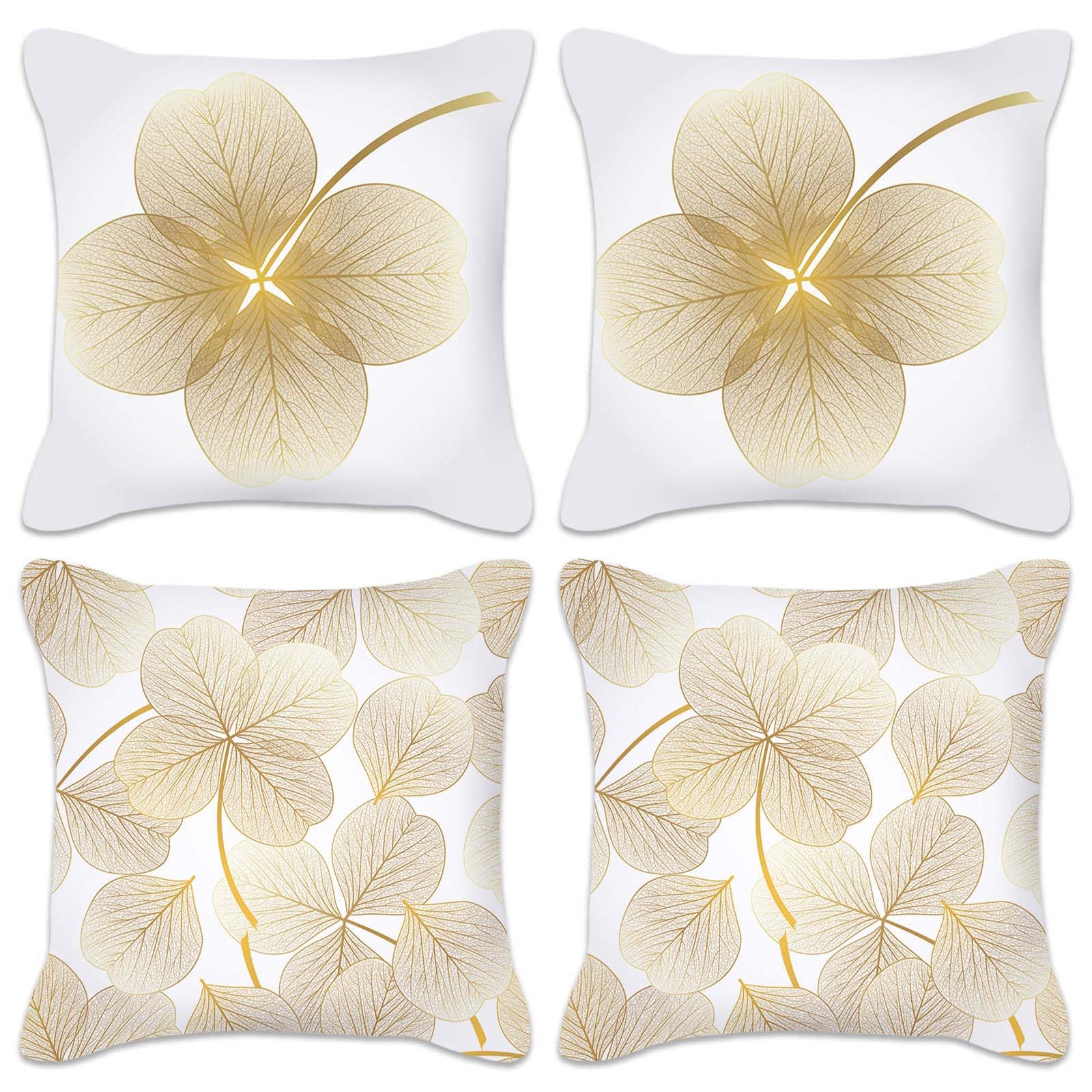 Betadistor Yellow Cushion Covers 45 x 45 cm Set of 4, Yellow Leaves Pillow cover Pillow case Cushion Cover for Sofa outdoor Garden Bed Couch Cushion Bedroom Living Room, Yellow Leaves, 509-0177