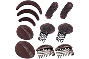 YOOOYOOO Hair Base Sponge Invisible Hair Clip Comb Bump It Up Volume Tool False Hair Pads Hair Bump Styling Insert Tool Hair Extensions Accessories Brown (AI Brown)