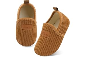 XIHALOOK Toddler Boys Girls House Slippers with Microfleece Lining Cozy Household Shoes Non-slip for Kids