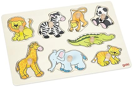 Goki Plug Zoo Animals Puzzle (8 Piece)