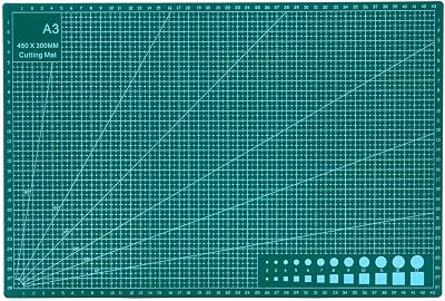 Innoteck A3 Self-Healing Cutting Mat Double-Sided Grid Green