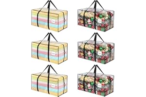Dntorx 6 Pack 85L Moving Bags, Heavy Duty Moving Totes, Clear Waterproof Storage Bag with tag Window, Large Packing Bags with Zips for Clothes Storage Moving Travelling Camping