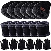 Liitrsh 24/48 Pcs Toddle Hat Scarf Glove Earmuffs for 2-8 Years Boy Girl, Winter Beanie Caps Gloves Mittens Earflaps