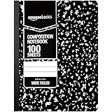 Amazon Basics Wide Ruled Composition Notebook, 100 Sheet, Marble Black, 36-Pack
