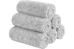 Sinland 6 Pack Microfiber Face Towels Ultra Soft Facial Washcloths Reusable Cleansing Cloths Face Cloth for Bath 12Inch x 12I