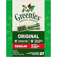 GREENIES Dog Treats Original REGULAR Natural Dental Care, (27 Treats) 27oz. Pack