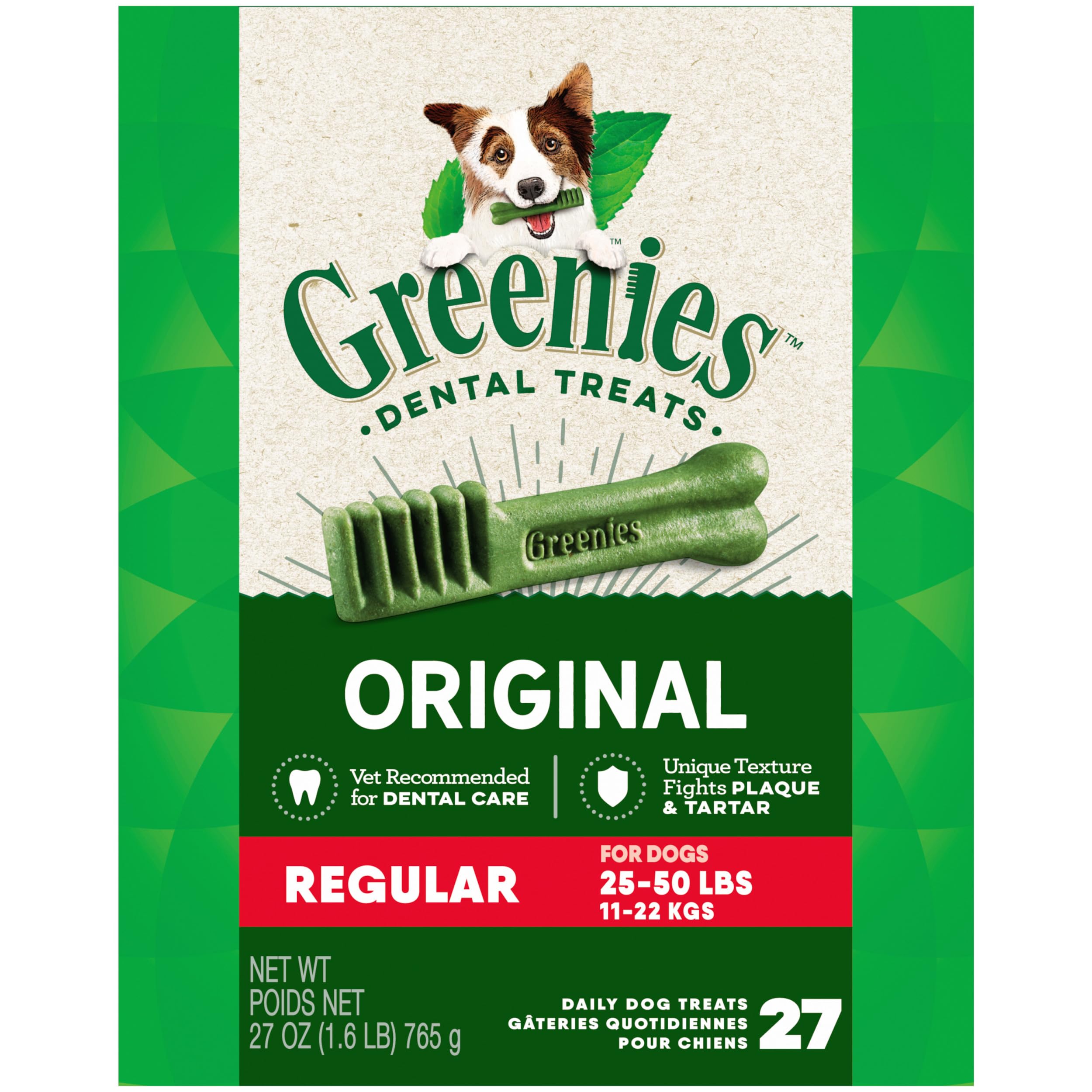 Greenies Original Regular Dental Dog Treats, 27