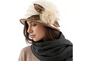 RUPHEDY Women Vintage Felt Bucket Hat Winter Wool Dress Beret Hat