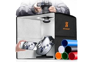 K&F CONCEPT Photo Studio Light Box 16"/40cm Portable Folding Ring Light, Photography Shooting Light Tent Kit Adjustable Brigh
