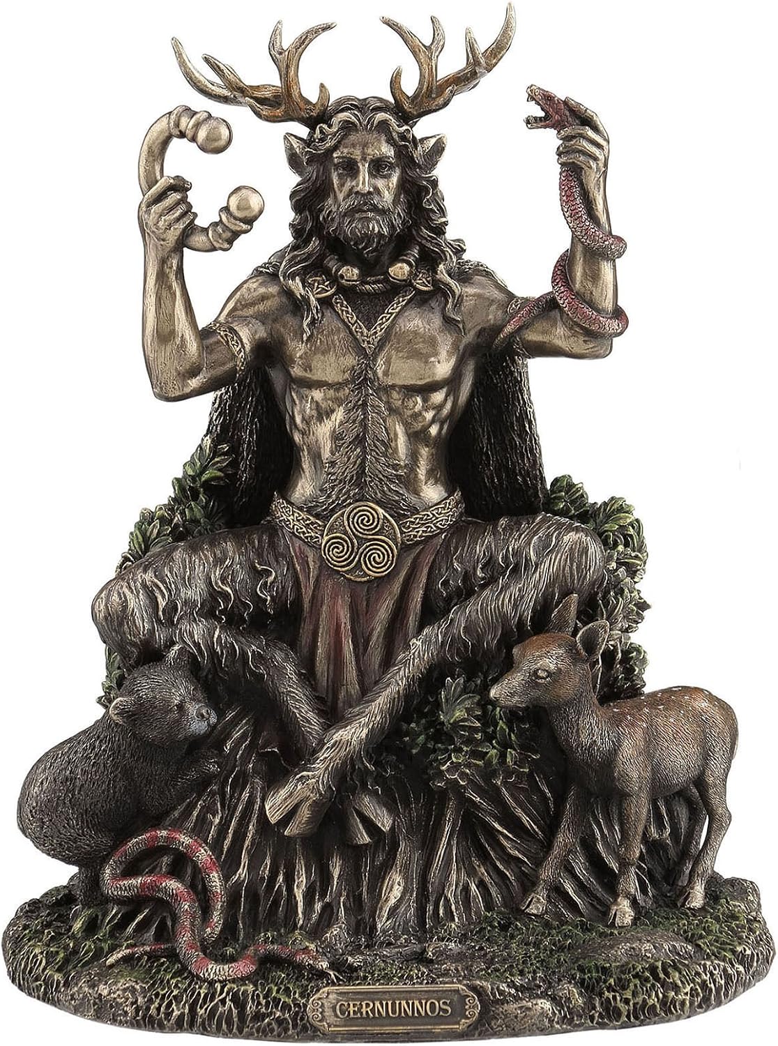 Amazon.com : 9" Cernunnos Sitting Statue Sculpture Celtic God ...
