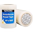 6" x 108' Roll of Greenhouse Repair Tape, Made in USA, Heavy Duty, Clear Poly Patch Tape for Repairing Greenhouses and Plastic Sheeting, UV Resistant Polyethylene Film for Seaming & Splicing
