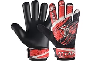TITAN GK Soccer Goalie Gloves - Football Goalkeeper Gloves Kids, Boys, Children, Youth with 4mm Latex Strong Grips Palm, Double Wrist Support