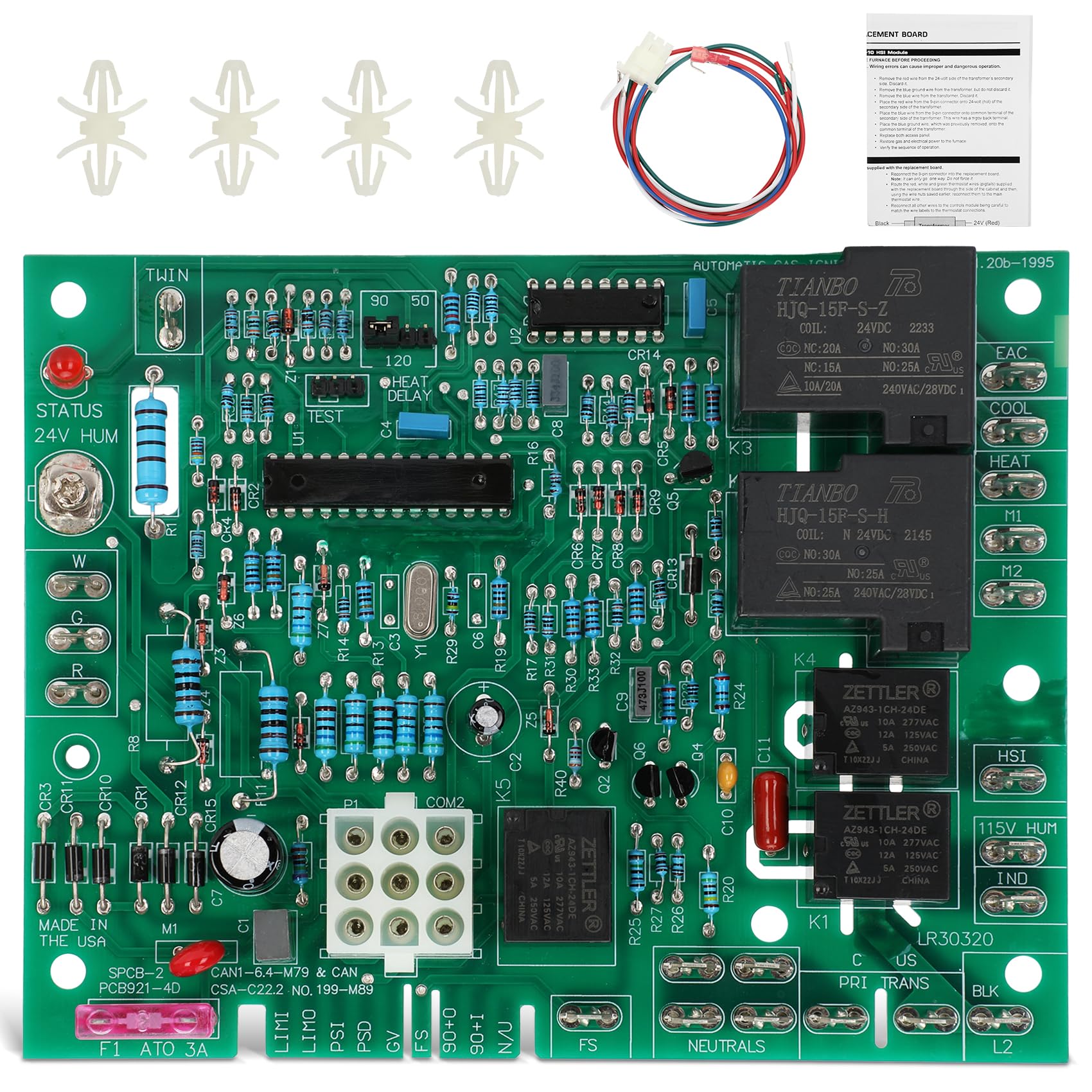 Photo 1 of B18099-13 Furnace Control Circuit Board,Replacement for Goodman Control Board B18099-06,B18099-08,B18099-10,B18099-13,B18099-13S,Complete Accessories and Easy to Install,with Installation Instructions