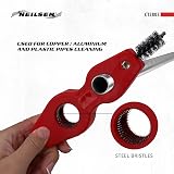 Neilsen CT2803 Wire Brush Pipe Cleaner Heavy-Duty Steel Bristles 1/2in 3/4in view 3